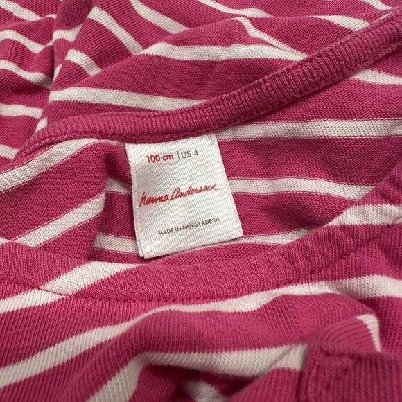 Hanna Andersson Pink Peony Stripe Jersey Dress - Picture 5 of 7